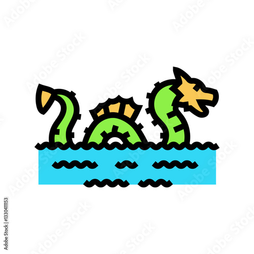 sea monster mythological representation color icon vector illustration