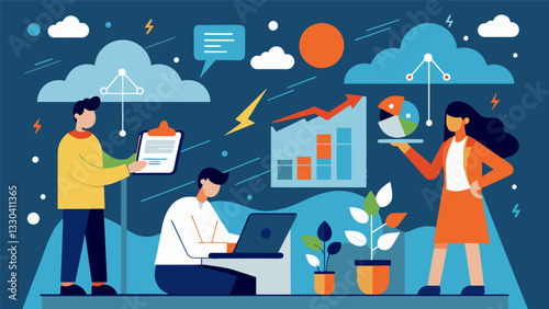 By studying past weather events meteorologists are able to refine their prediction models and anticipate future patterns.. Vector illustration