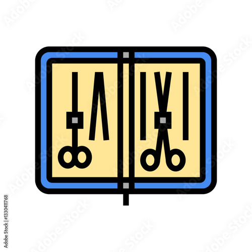 suture kit surgeon color icon vector illustration