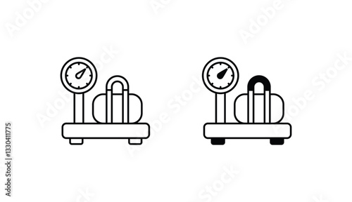 Weighing Luggage icon design with white background stock illustration