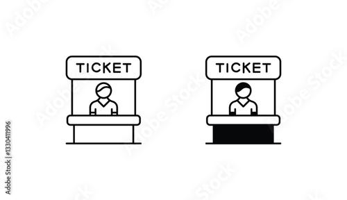 Ticket Counter icon design with white background stock illustration