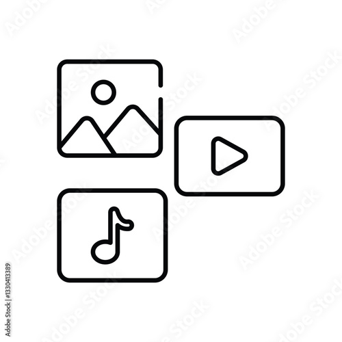 Multimedia  Vector icon