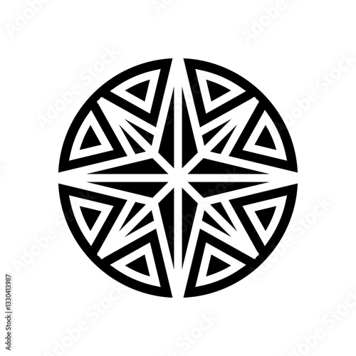 compass rose sailing sport glyph icon vector illustration