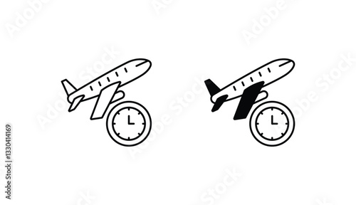 Delayed Flight icon design with white background stock illustration