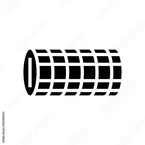 foam roller muscle recovery wellness glyph icon vector illustration