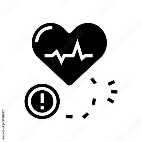 heart stress relief recovery wellness glyph icon vector illustration