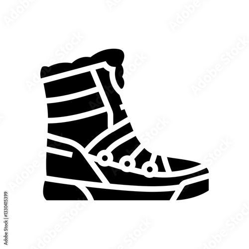 insulated winter boots footwear tourism glyph icon vector illustration