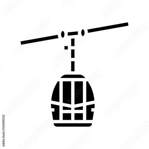 lift or gondola mountain skiing glyph icon vector illustration