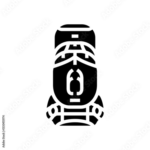 mountin hiking backpack glyph icon vector illustration