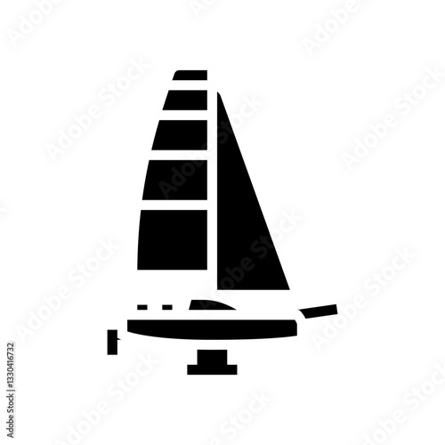 racing yacht sailing sport glyph icon vector illustration