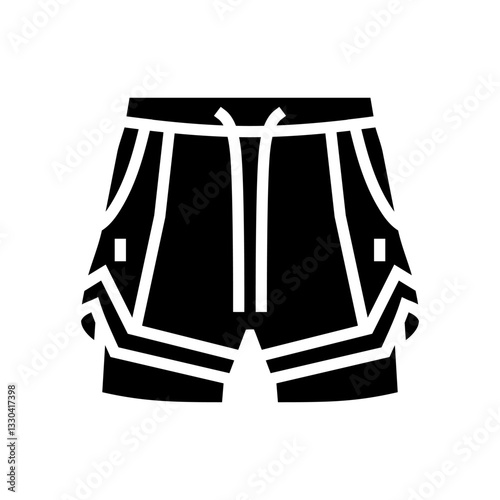 shorts running accessories glyph icon vector illustration