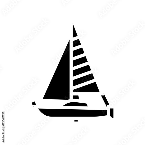 sloop sailing sport glyph icon vector illustration