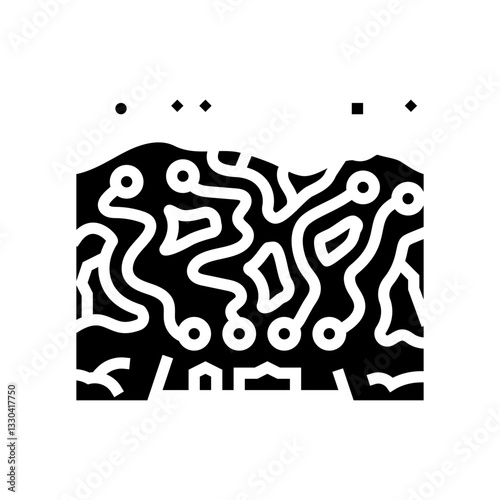 slope map mountain skiing glyph icon vector illustration