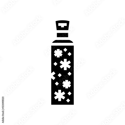 thermos flask snowflakes mountain skiing glyph icon vector illustration