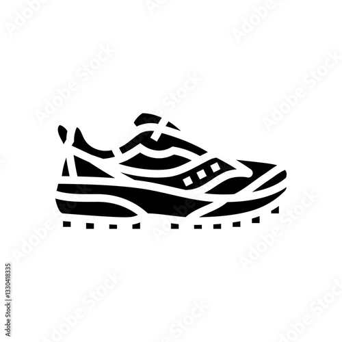 trail running shoes footwear tourism glyph icon vector illustration