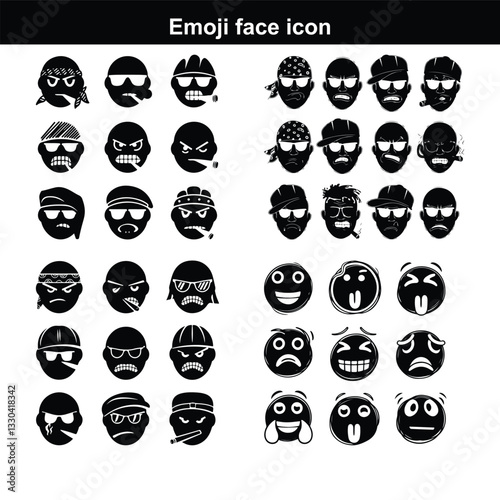 Emoji flat characters vector set. Emojis icon collection in sad, crying, weird, in love, sick and Cute Set of Simple Emojis Emoticons Editable Stroke Icon Set Emoticons vector set. Emoji smiling face 