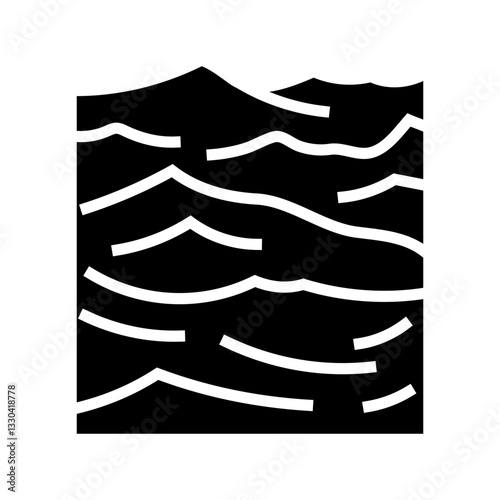 waves ocean sailing sport glyph icon vector illustration