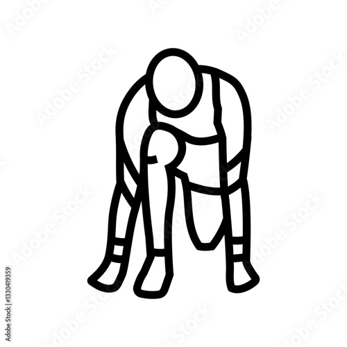 athlete kinesio tape line icon vector illustration