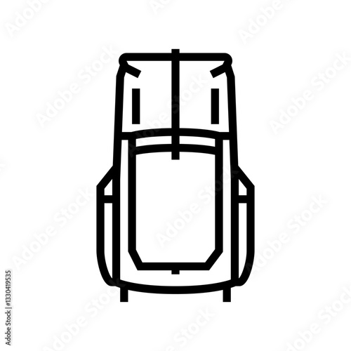 backpack ultralight trekking line icon vector illustration