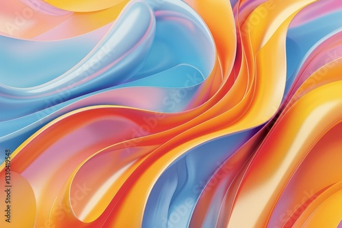 Vivid abstract waves of color. AI generated