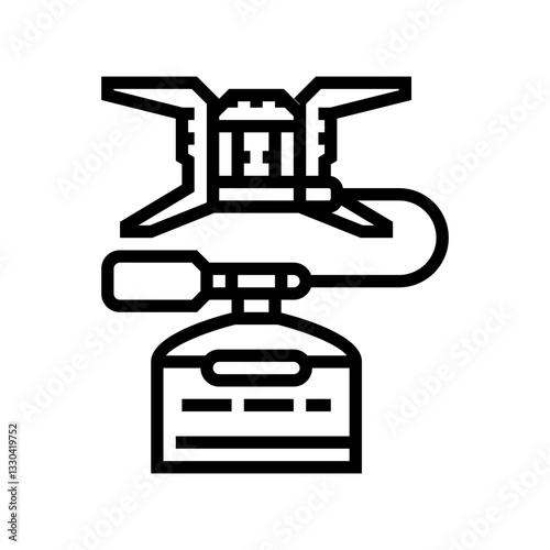 burnerhead gas burner stove line icon vector illustration