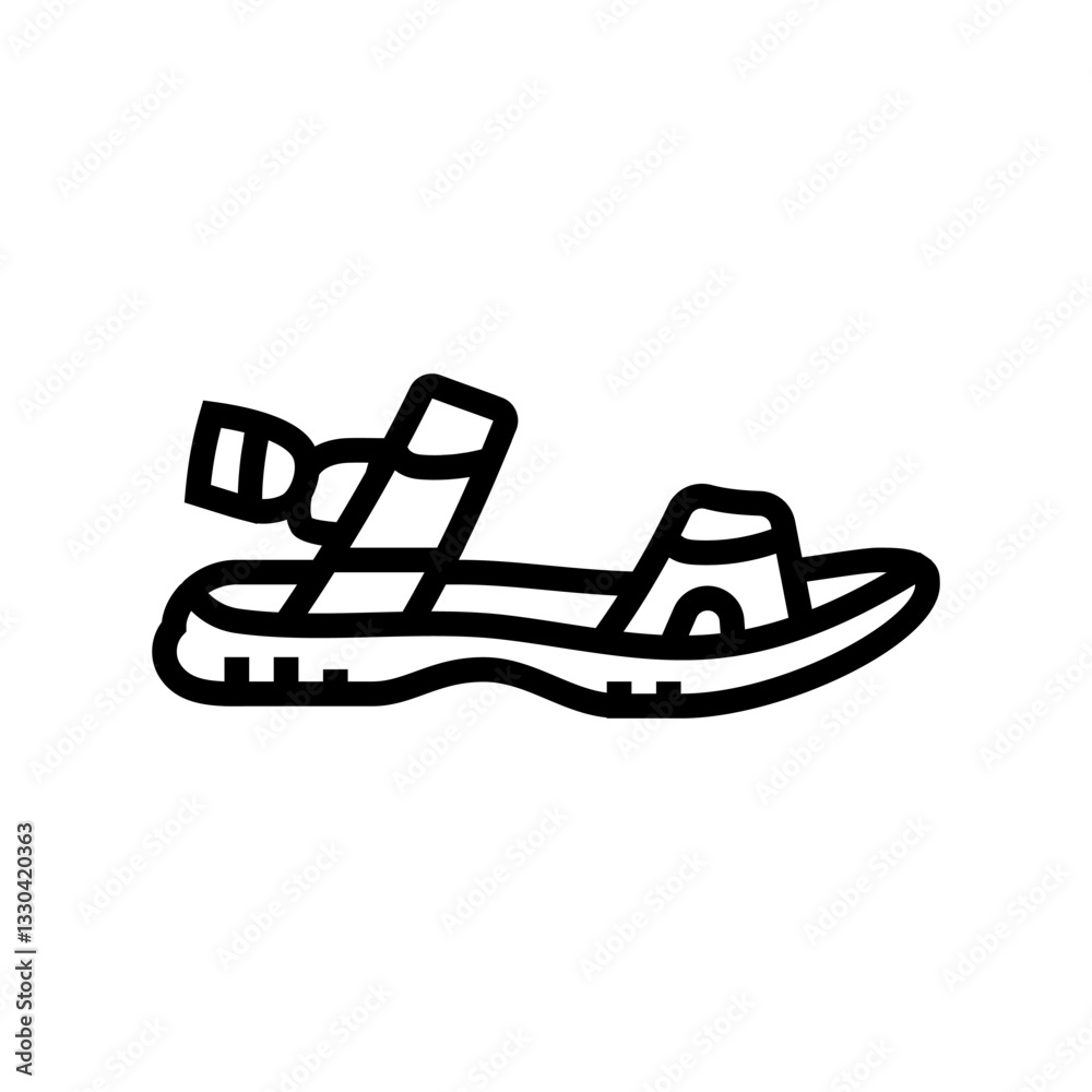 Naklejka premium convertible sandals footwear tourism line icon vector illustration