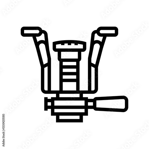 efficiency gas burner stove line icon vector illustration