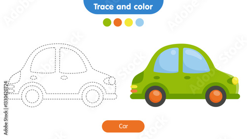 Coloring book for children: car. Educational game for kids.