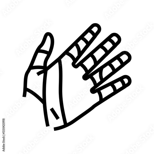 hand kinesio tape on fingers line icon vector illustration