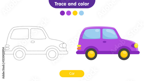 Coloring book for children: car. Educational game for kids.