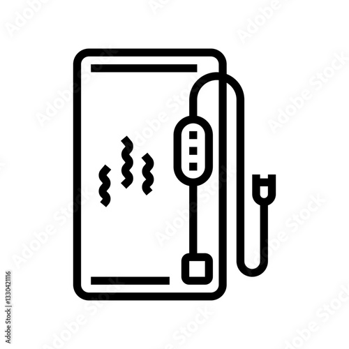 heating pad recovery wellness line icon vector illustration