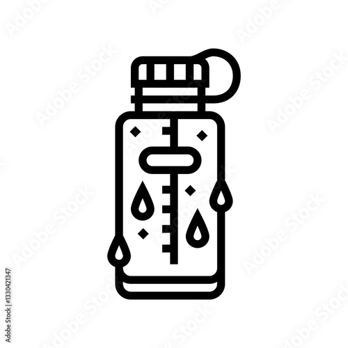 hydration bottle droplets recovery wellness line icon vector illustration