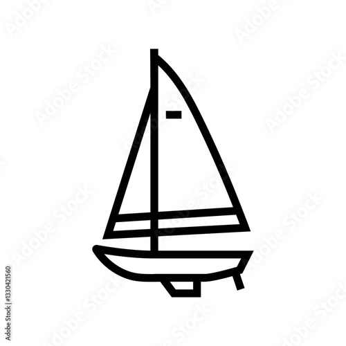 keelboat modern sailing sport line icon vector illustration