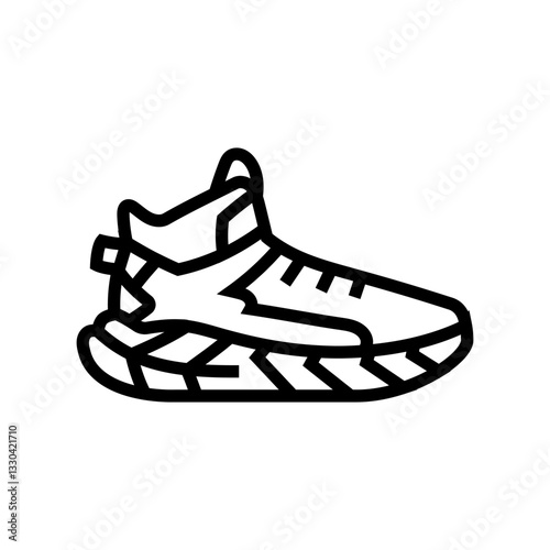 light hiking shoes footwear tourism line icon vector illustration