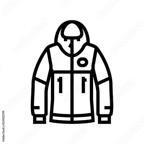 lightweight rain jacket ultralight trekking line icon vector illustration