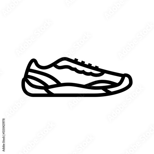 minimalist trail shoes footwear tourism line icon vector illustration