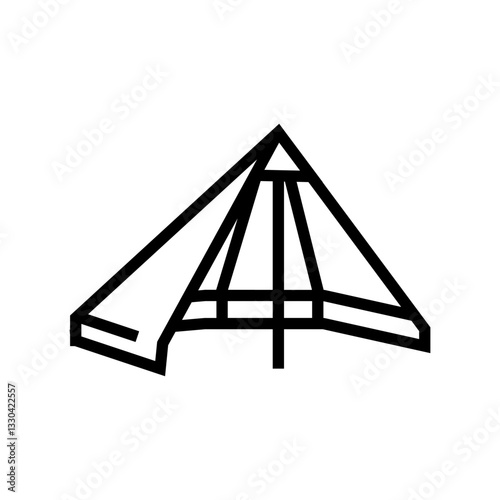 poncho tent ultralight hiking line icon vector illustration