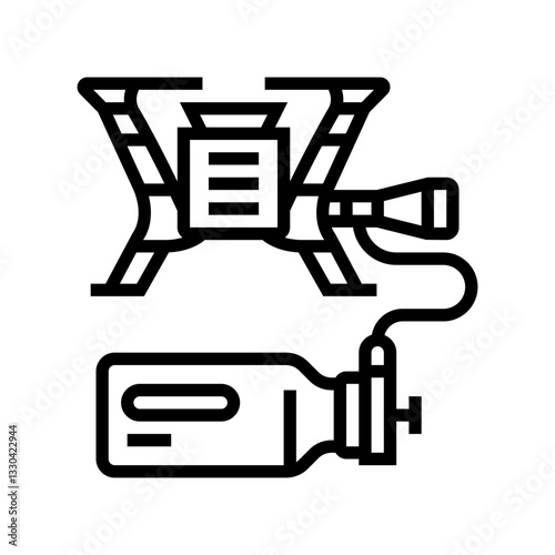 safety gas burner stove line icon vector illustration