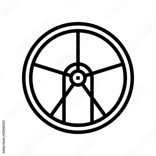 ships wheel sailing sport line icon vector illustration