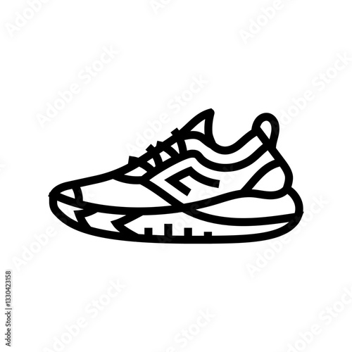 shoes female running accessories line icon vector illustration