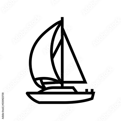 spinnaker sail sailing sport line icon vector illustration