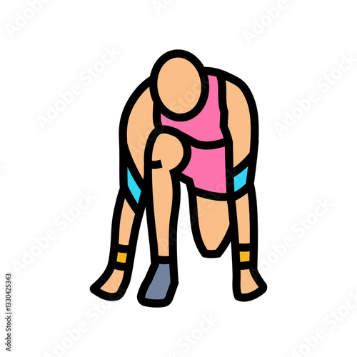 athlete kinesio tape color icon vector illustration
