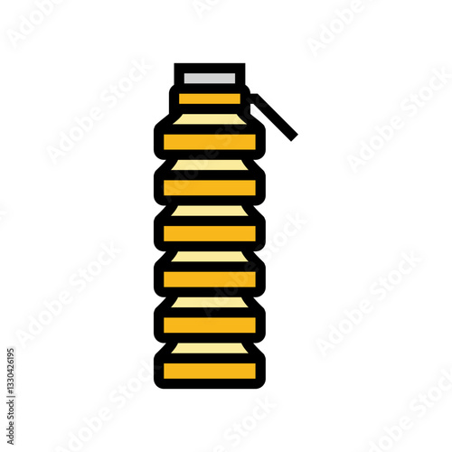 collapsible water bottle ultralight trekking color icon vector illustration