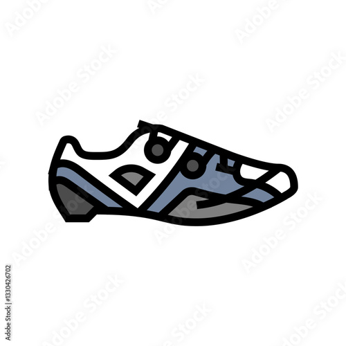 cycling shoes footwear tourism color icon vector illustration