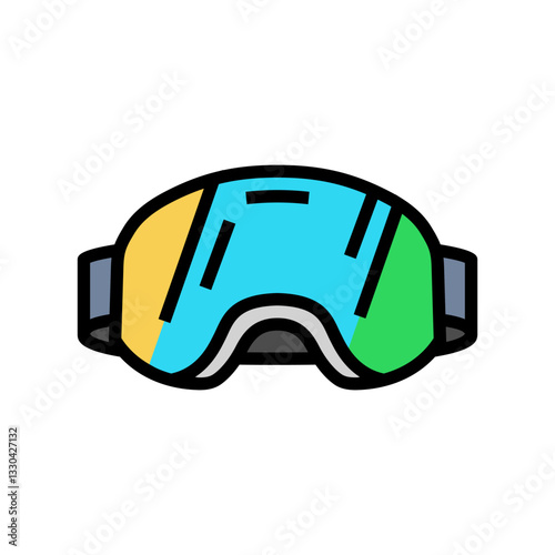 goggles mountain skiing color icon vector illustration