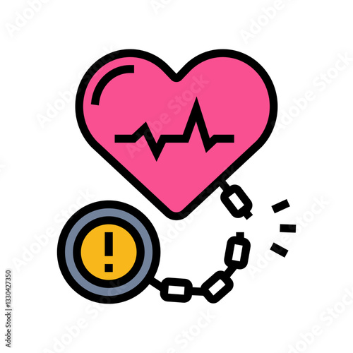 heart stress relief recovery wellness color icon vector illustration