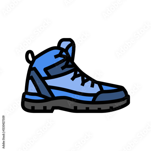 hiking boots footwear tourism color icon vector illustration