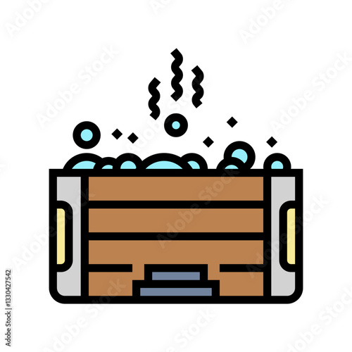hot tub spa recovery wellness color icon vector illustration