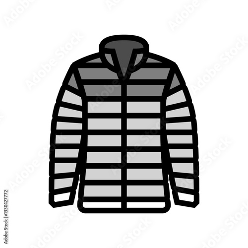 insulated jacket ultralight hiking color icon vector illustration