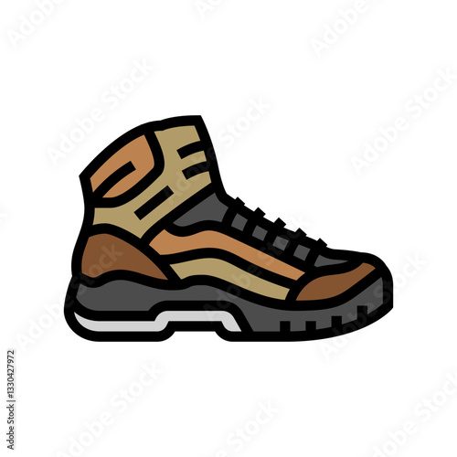 lightweight hiking boots ultralight hiking color icon vector illustration